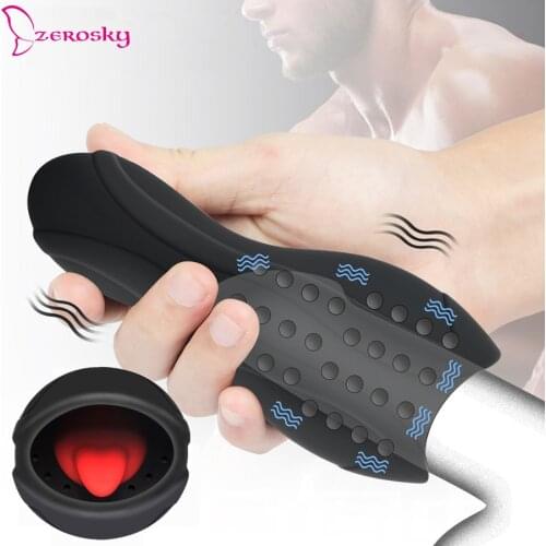 Silicone Mouthpiece Cup Masturbator for Man Flashlight Sex Adult Sex Toys for Men Sex Vibrator Sex Toy Penis Massager Delay