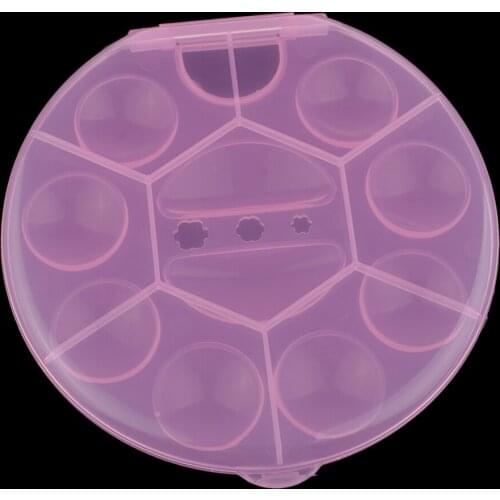 Foldable Multifunction Watercolor Paint Palette Tray Box 10 Wells Paint Container Tray With Thumb Holes Pink