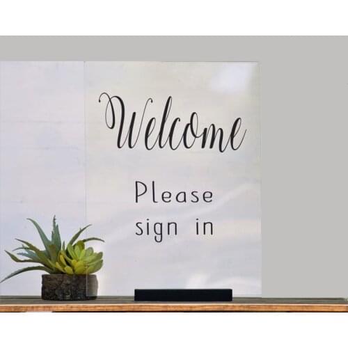 Wedding Welcome Sign,Please Sign In Guest Book, Custom Clear Acrylic Wedding Sign,Wedding Signature Sign,Table Sign no Stand