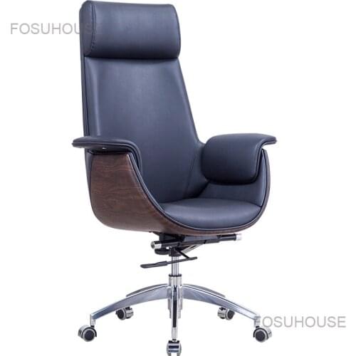 Light Luxury Leather Back Office Chairs Household Furniture Lifting Swivel Computer Chair Big Class Chair Study Gaming Armchair