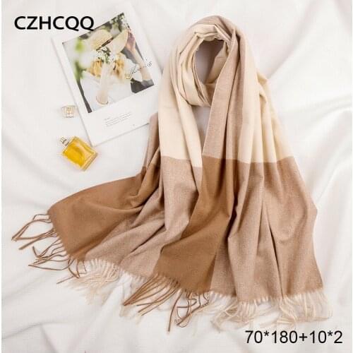 Cashmere Scarf Women Foulard Wool Hijab Kerchief Bandana Sjaals Voor Dames Trumpet Plaid Poncho Women Scarf For Ladies