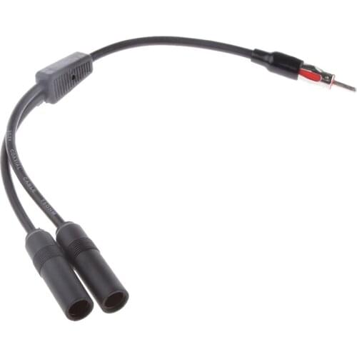 1 Male to 2 Female Car Radio Aerial Antenna Plug Adaptor Adapter Connector