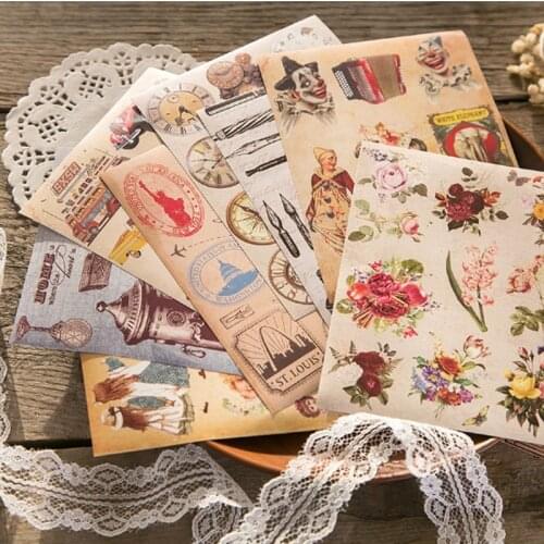 10pcs/pack Elegant Stickers Paper Adhesive Sticker For Scrapbooking Home Decoration Diary Hand ledger stickers