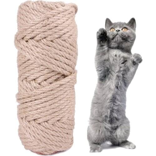 100 Merters Sisal Rope Cat Tree DIY Scratching Toy Cat Climbing Frame Replacement Binding Rope for Cat Sharpen Claw Wholesale X2