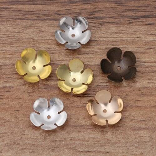 100pcs 16mm Metal Brass Filigree Flowers Bead Caps Charms Base Settings DIY Handmade Jewelry Findings