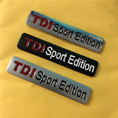 1X Metal Chrome Black Red TDI Sport Edition Turbo Car Sticker Emblem Badge Decals for POLO GOLF CC TT JETTA GTI TOUAREG
