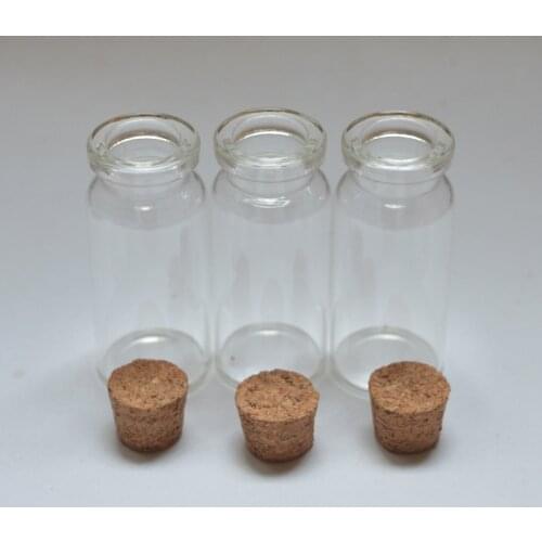 20pcs 22*50mm Mini Wishing Glass Bottles Cork Stopper Empty Cute Transparent Glass Bottle 10ml Clear Vials in stock