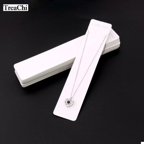 24Pcs/Lot 19x4cm White Long Strip Rectangle Necklace Cards Packing Display Jewelry Organizer DIY Handmade Paper Cards