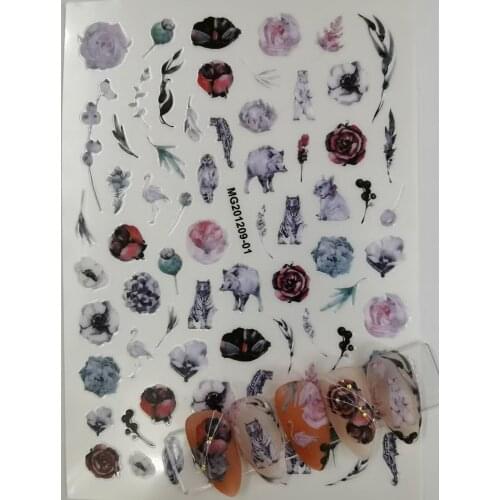 3D Nail Sticker Five-pointed Star And Crackle Bar DIY Tips Nail Art Decoration Packaging Self-adhesive Transfer Decal Slider