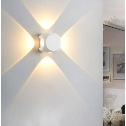 4W Wall Lamp LED Up Down Spot Outdoor Lighting Waterproof Wall Light Modern Bed Room Decoration Staircase Indoor Lighting 220V