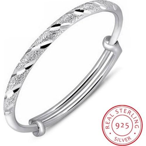 925 Sterling Silver Bangle Bracelet for Women The New Fine Jewelry Fine Stars Retro Bracelet Beautiful Soliding Bangles Gift