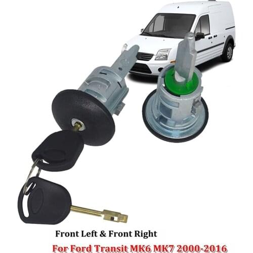 Car Front Left & Right Door Lock Barrels for Ford Transit MK6 MK7 2000-2016 060638 YC15-V220K51AA 4060639 YC15-V22
