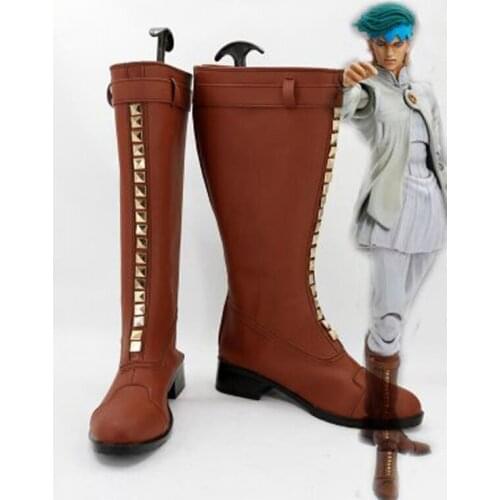 JOJO Rohan Kishibe Cosplay Boots Shoes Men Cosplay Costume Party Shoes Custom Made Boots
