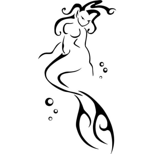 LLY-0958 Naked Abstract Sexy Mermaid Car Sticker PVC Popular Style Silhouttte Design Waterproof Sunscreen Self-adhesive Decals