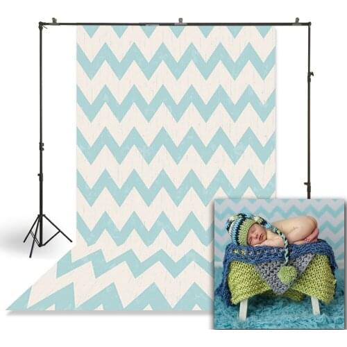 HUAYI Newborns Child Baby Photography Backdrop Vintage Blue Chevron Pattern Customize Studio Photo Booth Background D-1126