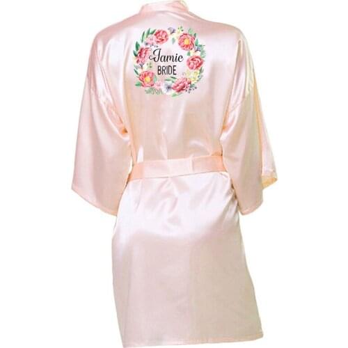 Custom robe Flower Print kimono bridal party robe bridesmaid sister mother of the groom bride robes wedding best gifts 7 colors