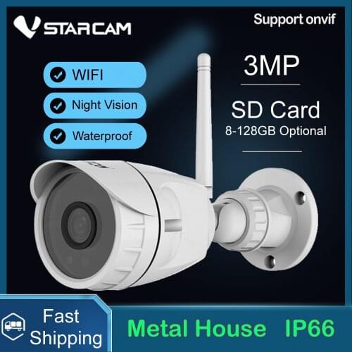Vstarcam 3MP 2MP IP Camera Wifi Outdoor Camera IP66 Waterproof Security Surveillance Camera IR-Cut CCTV Bullet IP Camera C17S