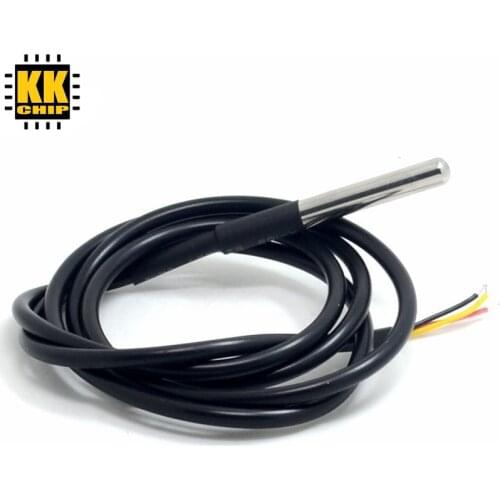KKCHIP Stainless steel package Waterproof DS18b20 temperature probe Temperature sensor 18B20 Waterproof cable