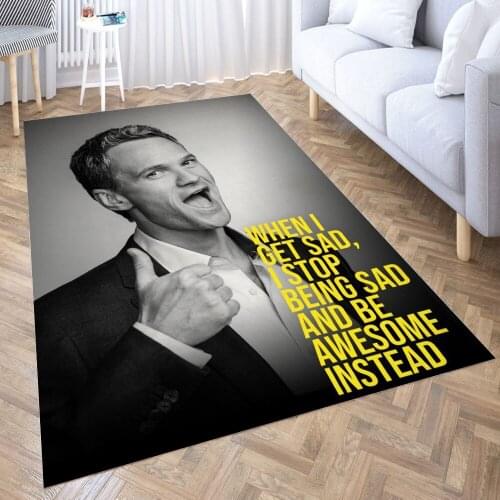 Barney Stinson Carpet for Living Room 3D Anime Cartoon Rug Gamer Teen Room Bedside Lounge Rug Kids Children Floor Mats