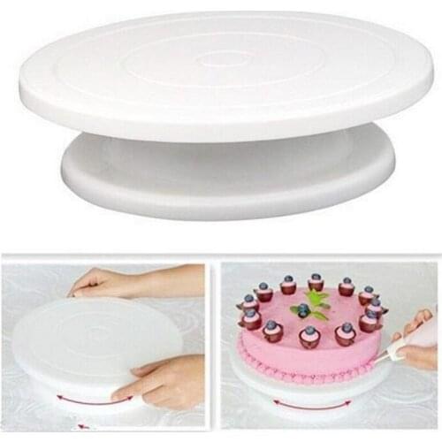 Round Cake Turntable Plastic Rotating Cake Plate Anti-skid DIY Cake Stand Cake Decorating Rotary Table Kitchen Baking Tools