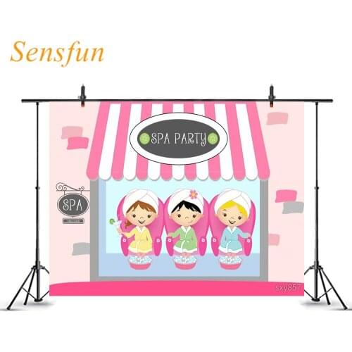 LEVOO Photography Backdrop Pink Spa Party Girls Foot Massage Photo Background Photo Studio Backdrop Shoot Props Photo Zone