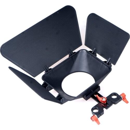 Camera Matte Box Lens Hood for 15mm Rail Rod Support Rig Follow Focus Rig Cage Movie Kit Film Making System for Nikon Canon DSLR