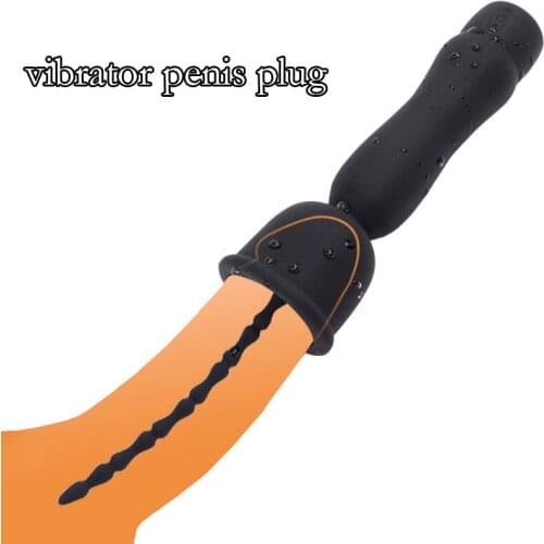 Male Urethral Sound Vibrator Penis Plug Urethral Dilators Bead Glans Vibrator Sleeve Masturbator Delay Trainer Sex Toys For Men