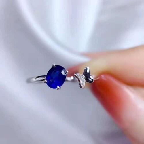 Natural sapphire Rings for Women Or Man Vintage Real Silver 925 Ring Mens Jewelry Brand Anniversary Party Gifts