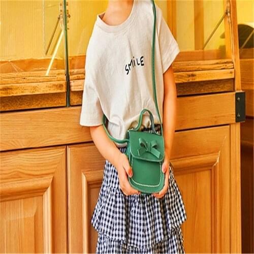 2021 Brand New Toddler Baby Messenger Bags Children Kids Girls Princess Shoulder Bag Handbag Solid Bowknot Princess Coin Purses
