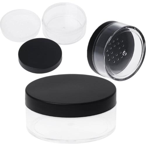50g Plastic Empty Loose Powder Pot With Sieve Cosmetic Jar Makeup Container Box