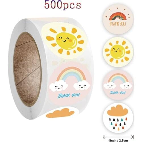 Qiduo 500pcs 1 Inch Smiley Face Sticker roll For Kids Reward Sticker Yellow Dots Labels Happy Smile Face Sticker Kids Toys Seal