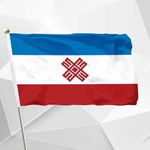 Russia Mari El Flag 150X90cm (3x5FT) 120g 100D Free Shipping