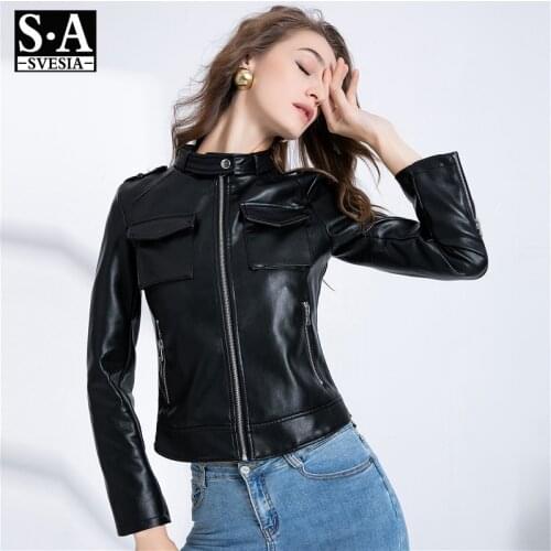 Женские черные куртки SVESIA China At AliExpress