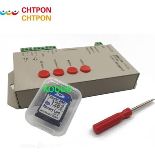LED T1000S 128 SD Card Pixels Controller,DC5~24V,for WS2801 WS2811 WS2812B LPD6803 LED 2048 strip light lamp