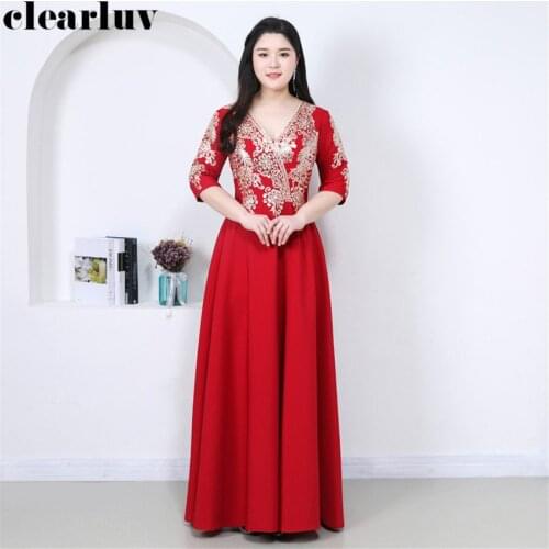 Evening Dress Long V-neck Pregnant Women Party Dresses T375 2019 Plus Size Elegant Robe De Soiree Vintage Embroidery Formal Gown