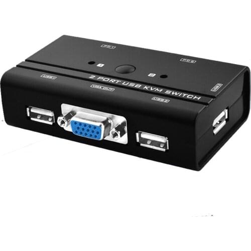 Vga kvm switch Control 2 PC Hosts by 1 Set of USB Keyboard Mouse and VGA Monitor Multi PC Manage Original Cable