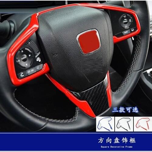 ABS Inner Steering Wheel Frame Cover Trim For Honda Civic 10th 2016-2018 & CRV 2017 Square Decoration Frame Accessories