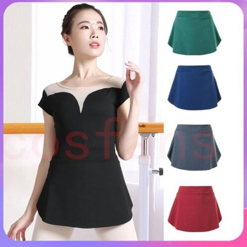 Sexy Ballet Skirt Women Ballerina Bullet Point Skirt Pull on Elastic Waist Adult Ballet Dress Side Split Ballet Wear Woman