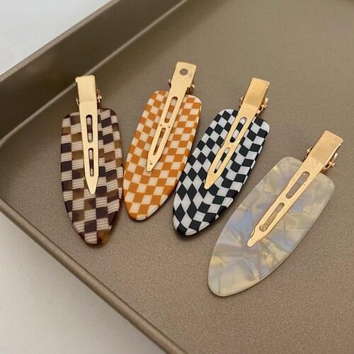 1PC Grid Acetate Hair Clips Bangs Seamless Clip Makeup Hair Styling Hair Tools Women Girls Barrettes Hair Accessories