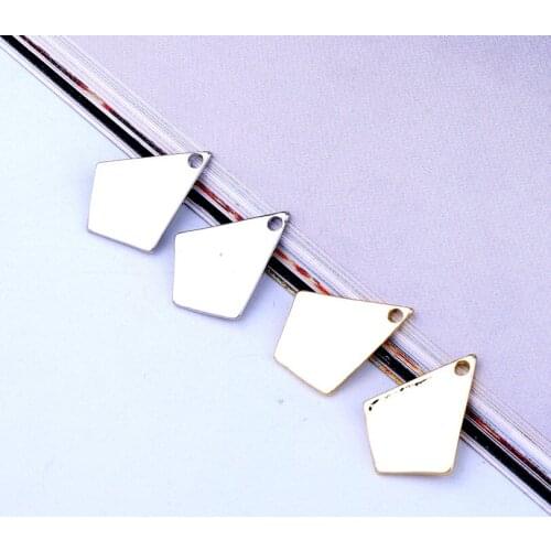 10pcs Simple Geometric Rhombus Earrings Charms Alloy Findings Minimalism Necklace Bracelet Pendant Jewelry Accessory