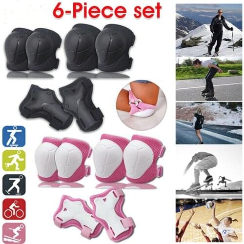 6Pcs/Set Kids Knee Pads Protective Gear Kit Knee Elbow Pads Wrist Guards Sports Roller Skating Skateboard Cycling Protection Pad