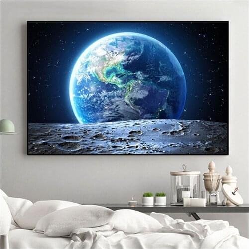 Diy Diamond Embroidery Space View 5d Diamond Painting Full Diamond Mosaic Embroidery Planet Landscape Home Decoration