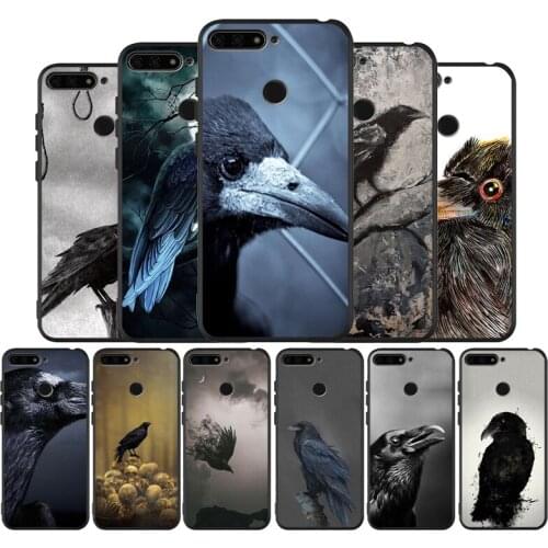 Raven Dark Crow black Silicone Phone Case For Huawei honor 30 20 Pro 8 8X 9 10 20 Lite Mate 10 20 30 Lite Pro cover
