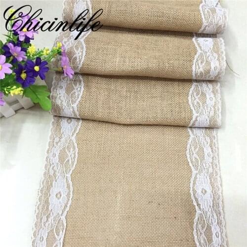 Chicinlife 1Pc 180x30cm Vintage Natural Burlap Jute Linen wedding Table Runner bridal shower Dinning Restaurant tablecloth Decor