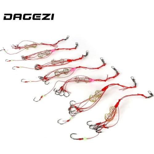 DAGEZI High quality 2pcs/lot 7 size explosion hook fishing tackle Explosion Capture off Carbon Steel Sharp Fishing hook with box