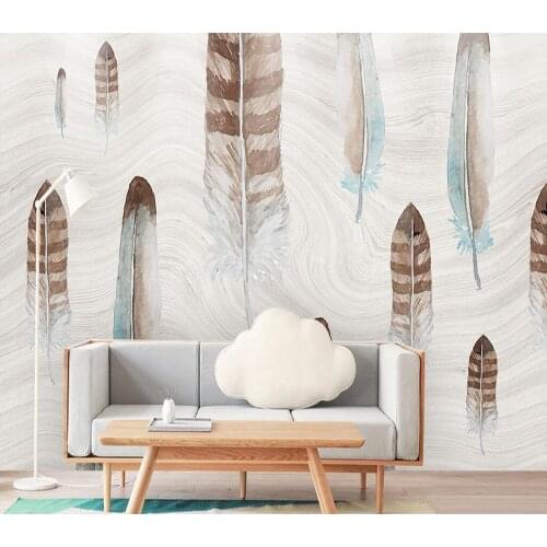 Decorative wallpaper Modern abstract retro feather art background wall painting