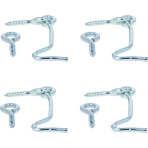 Mromax 63mm 75mm Blue and Sliver Length Hook and Eye Door Latch Cabin Lock Window Catch Carbon Steel Window Hardware