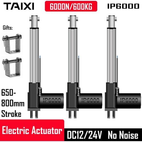 Electric Linear Actuator IP6000 650 700 750 800mm Stroke 500N 2000N 3000N 6000N 400kg 500kg 600kg Handling Ability DC24V