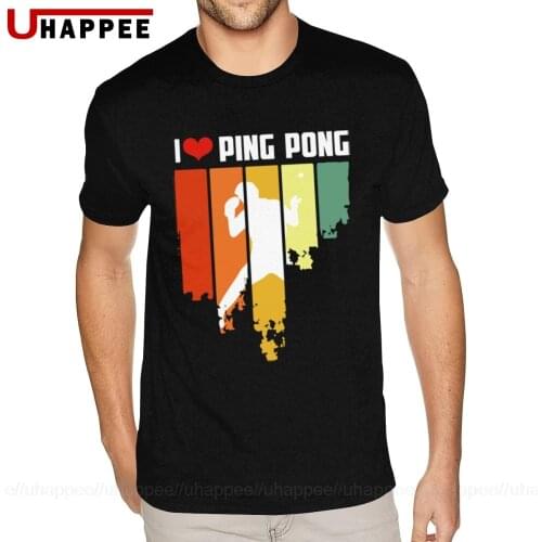 I Love Ping Pong Vintage Edition T Shirts Boy Distressed Print Tee Mens Short Sleeves Cheap Price Brand Official Apparel