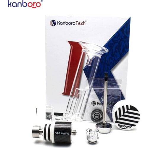 Kanboro 510 Nail V3 ENail with Quartz/Titanium/Ceramic Dish Dry Herb Wax Concentrate Glass Filter Dab Rig E Nail for 510 Mod